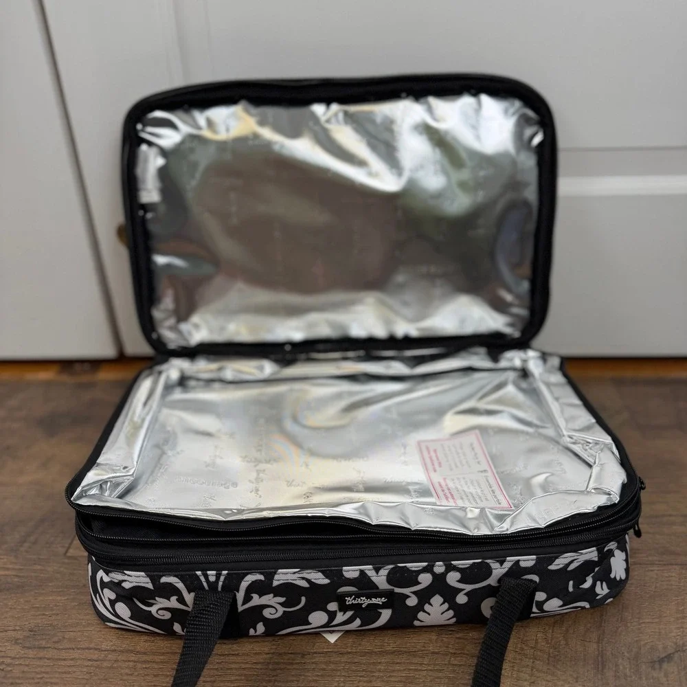 Thirty-One Perfect Party Set Insulated Casserole Carrier Vintage Damask NWT